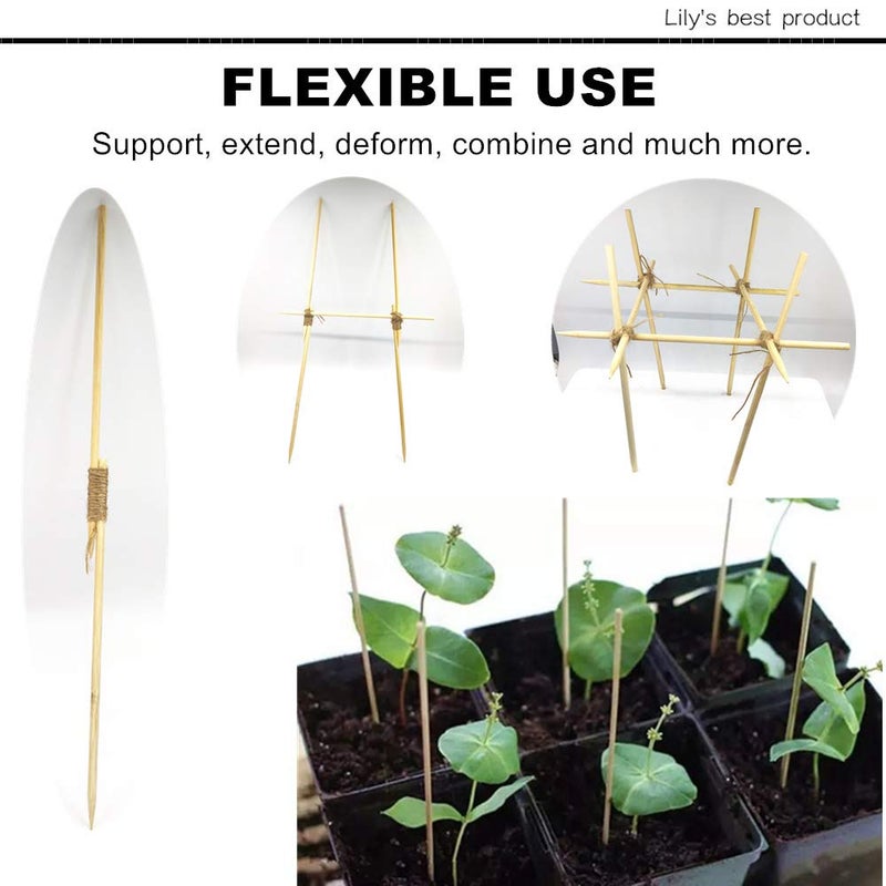 HOPELF 50 Pack 16" Bamboo Plant Stakes for Wood Garden Sticksï¼ŒWooden Indoor Gardening Floral Potted Plant Supportï¼ŒCrafts, More Size Choices 8"/12"/16" - Image 2